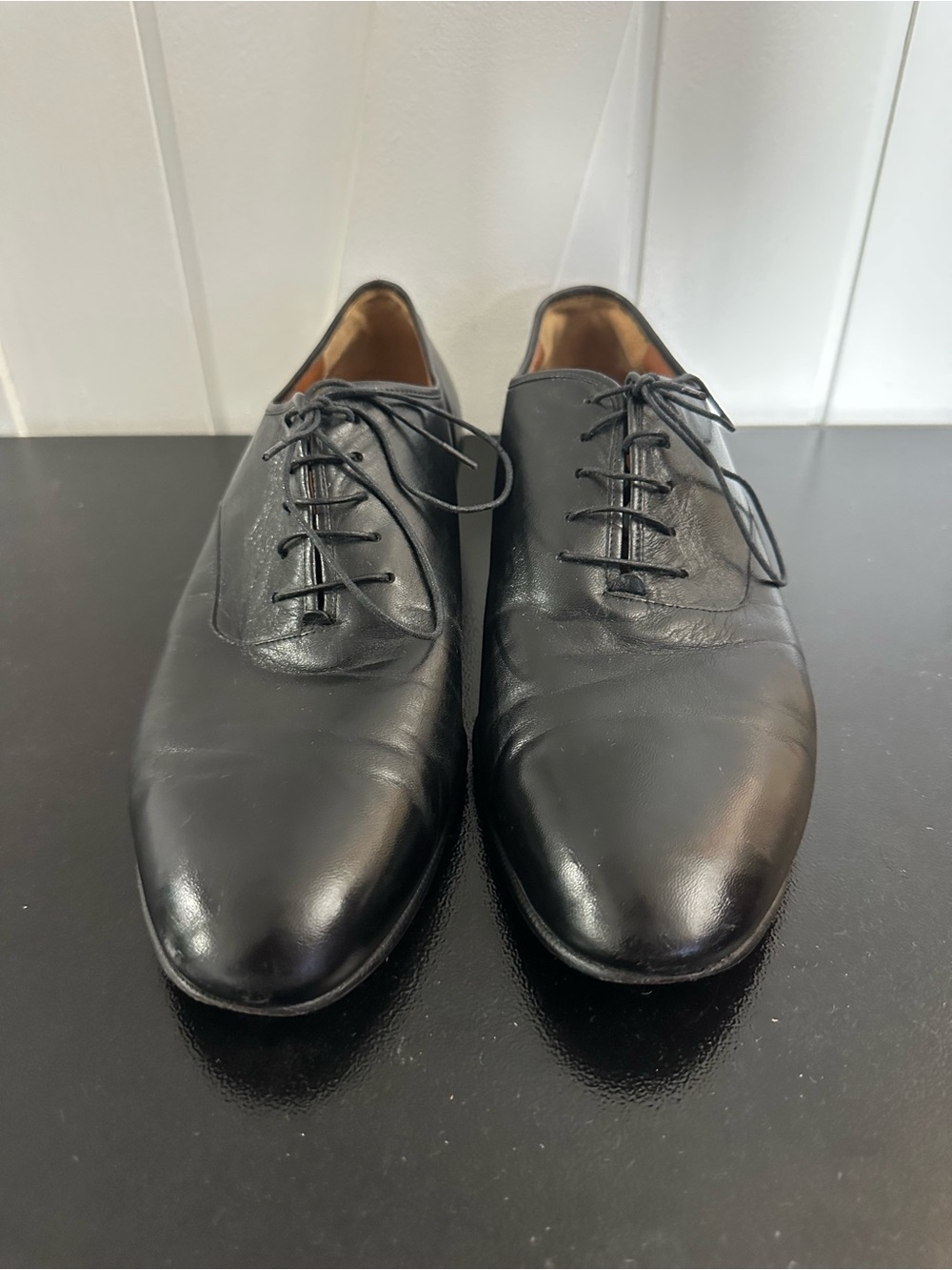 Salvatore Ferragamo Black Leather Oxford Dress Shoes - Size 11 D